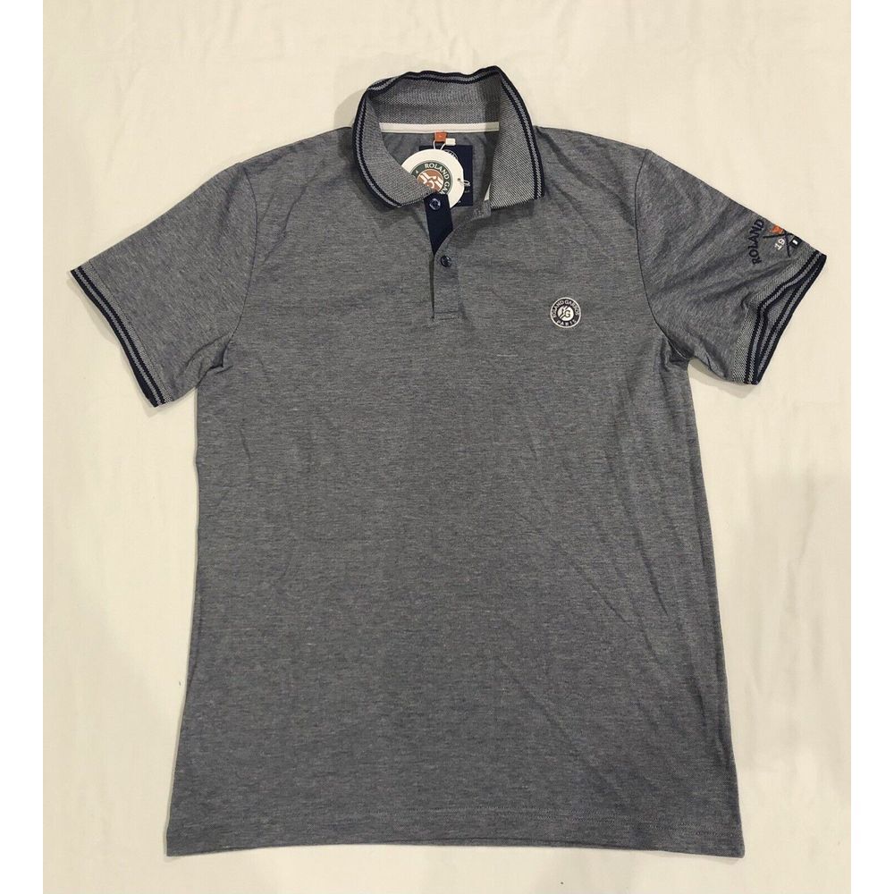 Roland Garros Paris Polo Shirt Mens L‎ Slim Fit Embroidered Logo Short Sleeve 81
